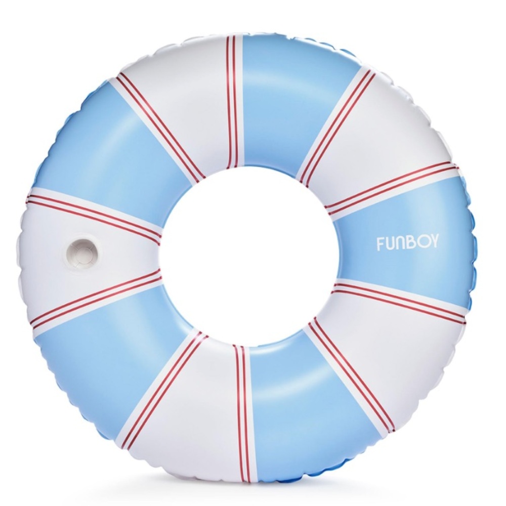 FUNBOY ‘Premium Quality’ Vintage Stripe Pool Float w/Cup Holder Extra-Large 48”